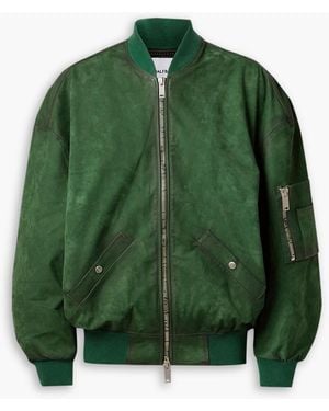 Halfboy Oversized Suede Bomber Jacket - Green