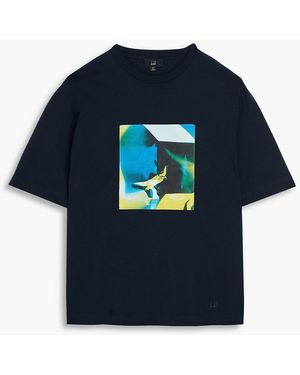 dunhill Appliquéd Cotton-jersey T-shirt - Blue
