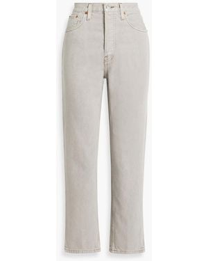RE/DONE 70s Cropped High-rise Straight-leg Jeans - Grey