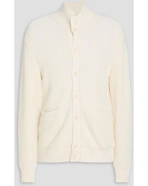 Frescobol Carioca Claudio Ribbed Cotton And Cashmere-Blend Cardigan - Natural