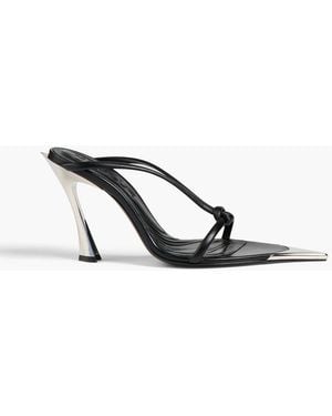Mugler Knotted Leather Mules - Black