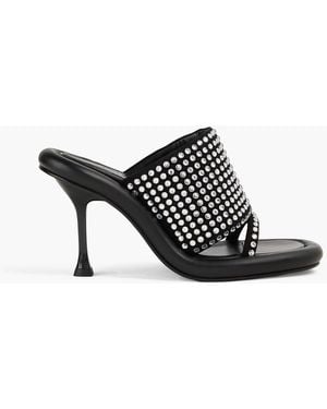 JW Anderson Fala Bumper Crystal-Embellished Suede Mules - Black