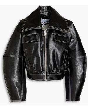 Ganni heavy leather jacket sale