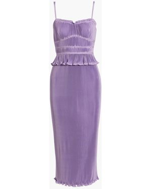 10 Crosby Derek Lam Brisha Ruffled Plissé-satin Midi Dress - Purple
