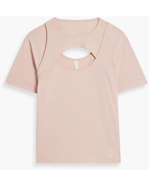 Dion Lee Holster Layered Cutout Cotton-jersey T-shirt - Pink