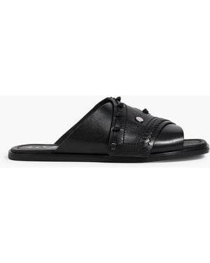 3.1 Phillip Lim Craft Studded Knotted Leather Sandals - Black