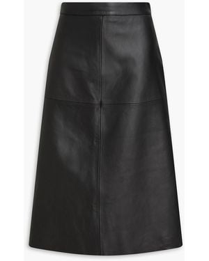 Officine Generale Octavia Leather Midi Skirt - Black