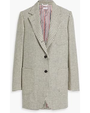 Thom Browne Oversized Houndstooth Wool-tweed Blazer - Gray
