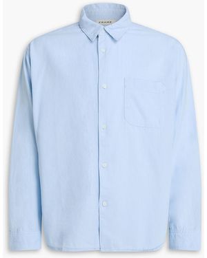 FRAME Cotton And Linen-blend Chambray Shirt - Blue
