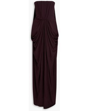 Stella McCartney Strapless Gathered Crepe Gown - Purple
