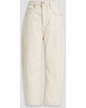 Rag & Bone Charlie Cropped High-Rise Barrel-Leg Jeans - Natural