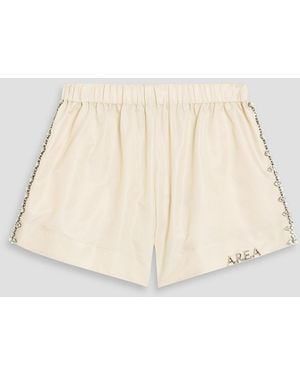 Area Crystal-Embellished Shell Shorts - Natural