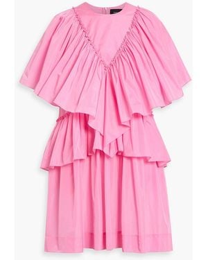 Simone Rocha Tiered Taffeta Mini Dress - Pink