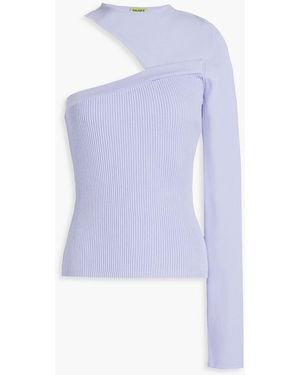 GAUGE81 Ucham One-Shoulder Ribbed-Knit Top - Purple