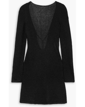 Tom Ford Chain-Embellished Open-Back Knitted Mini Dress - Black