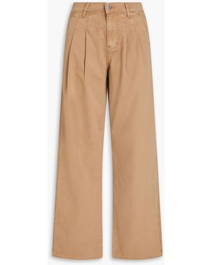 Veronica Beard Mia Stretch-Cotton Twill Wide-Leg Pants - Natural