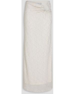 Christopher Esber Embellished Metallic Knitted Maxi Skirt - White