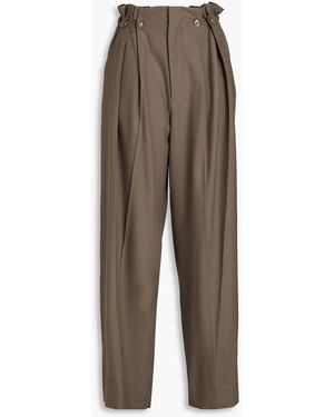 Victoria Beckham Twill Tapered Trousers - Brown