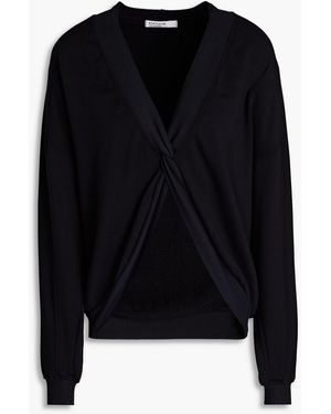 Stateside Twist-front Micro Modal-blend Fleece Sweatshirt - Black