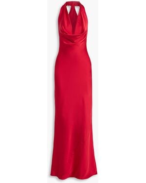 Norma Kamali Drapierte robe aus satin - Rot