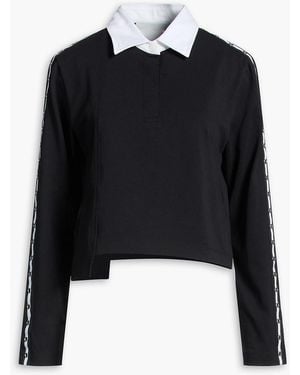3.1 Phillip Lim Eyelet-Embellished Cotton-Jersey Polo Shirt - Black