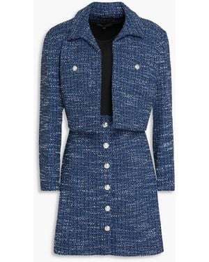 Maje Tweed Jacket And Skirt Set - Blue