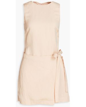 Bondi Born Martinique Layered Linen-blend Canvas Mini Dress - Natural