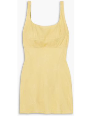 RIXO London Ronan Crepe-jacquard Mini Dress - Yellow