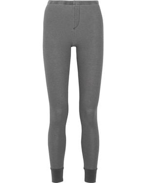 Splendid Nordic Waffle-Knit Stretch Micro Modal And Cotton-Blend Leggings - Gray