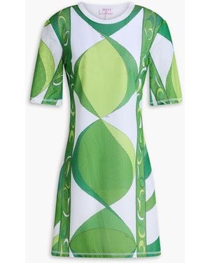 PUCCI Pesci Print Mesh Mini Dress - Green