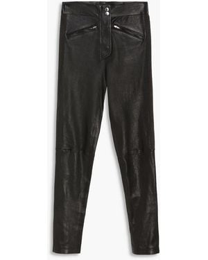 Isabel Marant Adenia Leather Skinny Trousers - Black