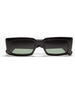 Ganni Rectangle-Frame Tortoiseshell Acetate Sunglasses - Black