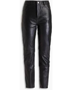 DEADWOOD Phoenix Leather Straight-leg Trousers - Black