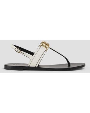 Bally Slingback-sandalen "positano" aus leder mit verzierung - Weiß