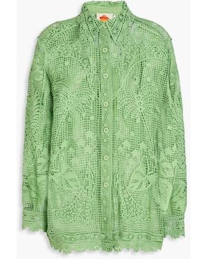 FARM Rio Guipure Lace Shirt - Green