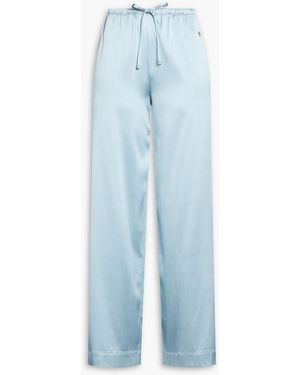 ÉTERNE Brody Stretch-Silk Wide-Leg Pants - Blue