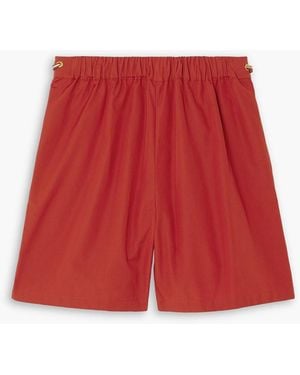 Max Mara Haway Cotton-Poplin Shorts - Red
