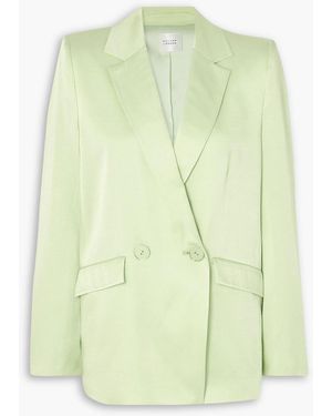 Galvan London Boyfriend Double-breasted Satin Blazer - Yellow