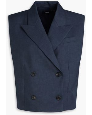 Theory Double-Breasted Twill Vest - Blue