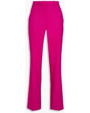 Theory Wool-Blend Crepe Straight-Leg Trousers - Pink