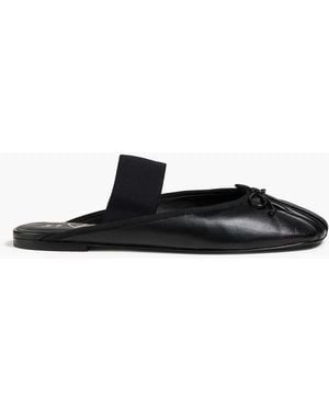 3.1 Phillip Lim Bow-Detailed Leather Slippers - Black