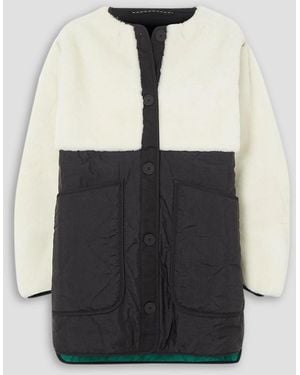 MARFA STANCE Reversible Panelled Shearling-trimmed Quilted Shell Jacket - Black