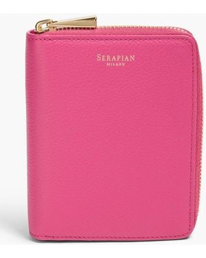 Serapian Pebbled-leather Wallet - Pink