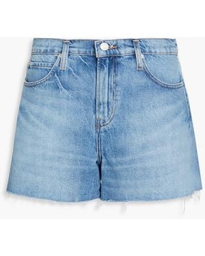 FRAME Frayed Denim Shorts - Blue