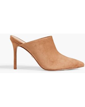 Veronica Beard Lisa Suede Mules - Brown