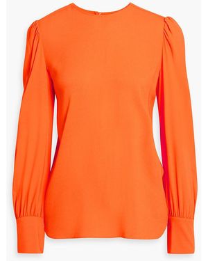 Another Tomorrow Geraffte bluse aus crêpe - Orange