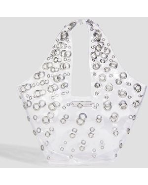 Rabanne Mini Eyelet-embellished Pvc Tote - White