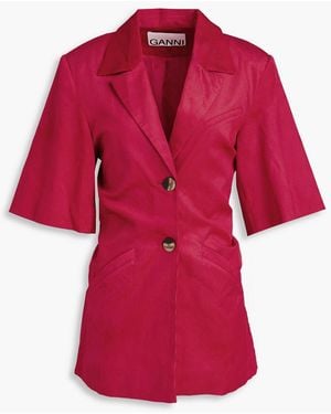 Ganni Cotton-blend Corduroy Blazer - Red