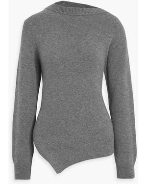 Rohe Asymmetric Wool And Cashmere-Blend Sweater - Gray