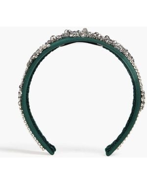 Erdem Crystal-Embellished Crepe Headband - Green